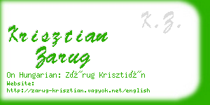 krisztian zarug business card